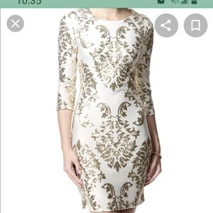 B Darlin White/Gold Sequin Dress